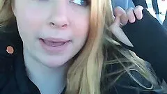 Cute Blonde In Her Car