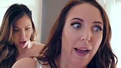 During her wedding, busty bride Angela White has a butt plug in