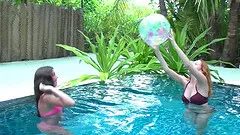 Candy drilling her lesbian babe pussy using toy seductively