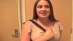 Curvy natural tits brunette posing seductively in indoors casting