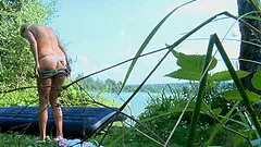 Outdoor shagging session with cute blonde princess Hailey