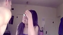 Homemade sex video of an amateur couple fucking hard on the bed