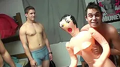 Hot gay twink gets his mouth and anal hole drilled in the dorm