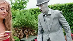 Shameless Alessandra Jane doen't mind sucking a rod in public