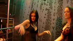 Tina posing seductively with nice ass in group casting