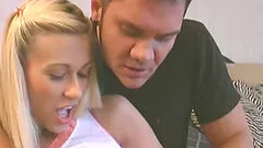 Skinny blonde with petite natural tits enjoying a hardcore missionary style fuck