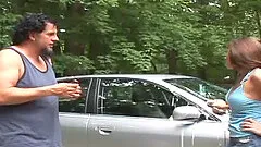 Slutty girl paid off with anal sex