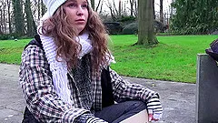 Bunny Babe lets an elderly man ravish her body in a park