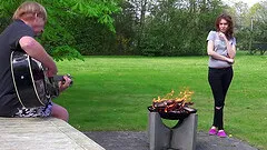 Alegra and Udo playing the guitar and getting naked to have sex