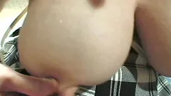 Big ass Esmee screwing her hairy pussy using toy