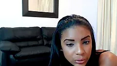 Lovely Ebony teen dancing and teasing on webcam