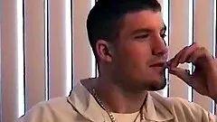 Straight boy CJ strips down to his naked bear cub body