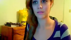 Small skinny teen showing on webcam