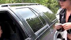 Outdoor threeway with bimbos Sarah Vickers and Alexia Hen?s