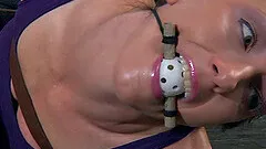 Wenona's shaved vagina penetrated by kinky sex toys