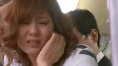 Yuma Asami fucked hard by a horny lover in a public transportation