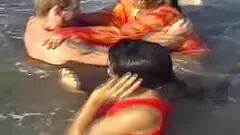 lucky man enjoys a indian sex orgy on the beach with two desi teens