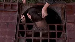 Extremely tied slave anal inserted with toy in BDSM