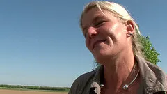 Natural tits blonde spreading legs while masturbating in car