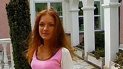 Kinky slim teen babe strips naked and stimulates herself in public