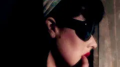 Horny brunette lesbian sex hole drilled with toy in story shoot