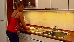 Cute baking ladies have lesbian sex on the kitchen counter