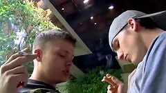 Smoking Micah Andrews loves riding Joey Perelli outdoors
