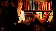 Sexy Ria Sunn enjoying her natural tits fondled in the library