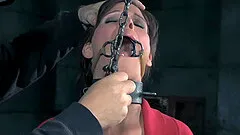 Eatable toy fetish dame with oiled tits getting spanked when tortured