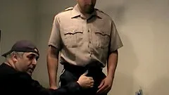 Straight boy Zack arrives dressed in his uniform