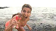 Alexandra Silk has a blast riding a cock on a great beach