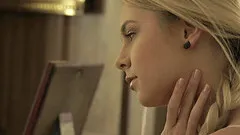 Petite blonde sweetheart slides a stiff prick in her moist snatch