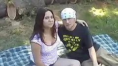 Fat chick loves being plowed doggystyle during an outdoor shag