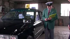 Little whore sucks cock in a car