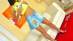 She loves it when she fondles her lonely camel toe