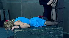 Food fetish slave pussy drilled using huge toy while yelling