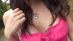 Hot babe gets fingered by a stranger in the park