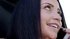 Cute brunette Avi Love cannot stop choking on a man's cock