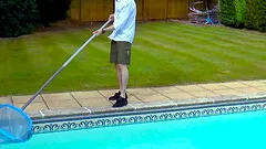 Mature cougar lady is trying hardcore sex and blowjob with poolboy