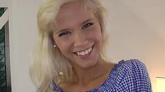 Its this lovely babe in socks versus a pink toy in her twat