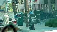 Blonde with a butterfly tattoo bends over for an erected boner