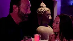 Spraying Asa Akira after pounding her rough doggystyle