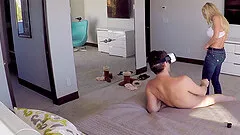 Gorgeous blonde Brandi Love cannot sustain her desire towards a penis