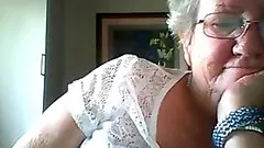 Dirty granny shows her tits on webcam