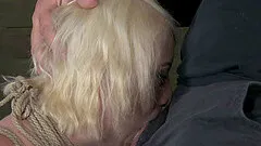 Blonde slave anal getting drilled with toy in BDSM shoot