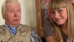 Nesti Shy and Sveta enjoying the touch of an older man