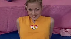 Cute Abigaile loves giving oiled dick superb handjob