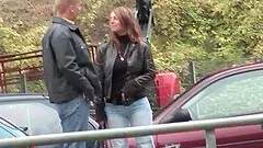 Extreme big natural german Milf picked up for hot fuck in nature