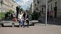 Kissing her boyfriend before letting him fill her narrow booty