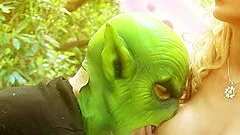 Masked fella pounding blonde slut Antonia Deona in the nature